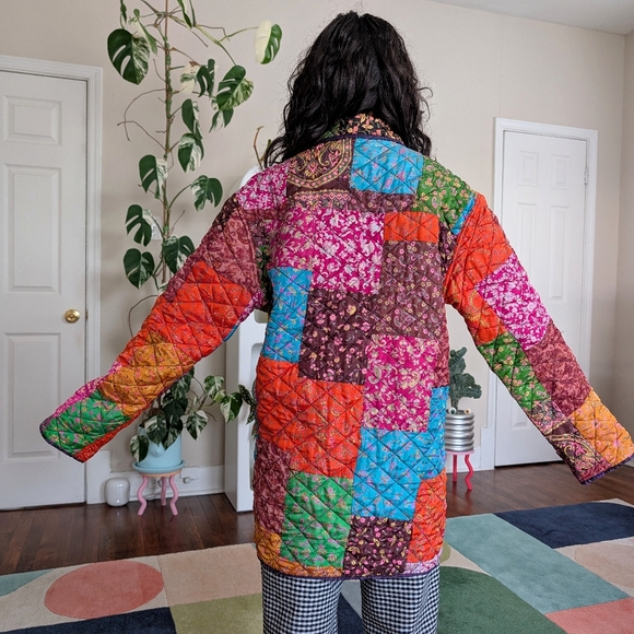 Colorful Patchwork Quilted Jacket - Picture 4 of 7